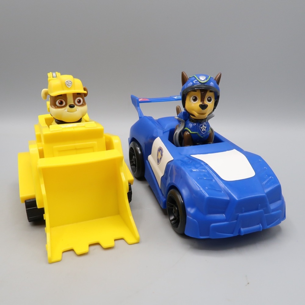 Paw Patrol Rubble & Chase Police Vehicle and Figures Lot Original